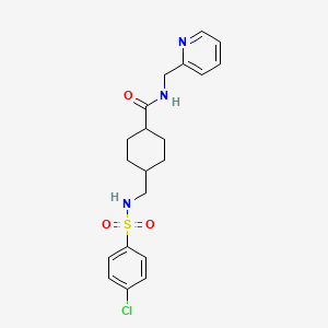 molecular formula C20H24ClN3O3S B11204520 trans-4-({[(4-chlorophenyl)sulfonyl]amino}methyl)-N-(pyridin-2-ylmethyl)cyclohexanecarboxamide 