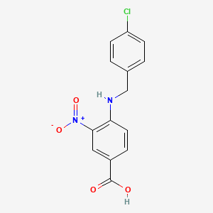 molecular formula C14H11ClN2O4 B11204532 4-{[(4-Chlorophenyl)methyl]amino}-3-nitrobenzoic acid CAS No. 309943-02-0