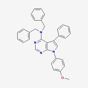 molecular formula C33H28N4O B11204556 N,N-dibenzyl-7-(4-methoxyphenyl)-5-phenyl-7H-pyrrolo[2,3-d]pyrimidin-4-amine 