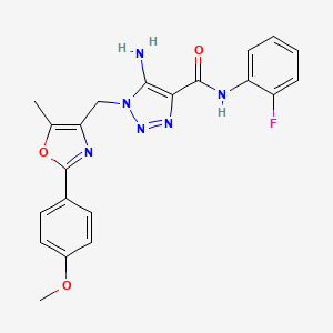 molecular formula C21H19FN6O3 B11204713 5-amino-N-(2-fluorophenyl)-1-{[2-(4-methoxyphenyl)-5-methyl-1,3-oxazol-4-yl]methyl}-1H-1,2,3-triazole-4-carboxamide 