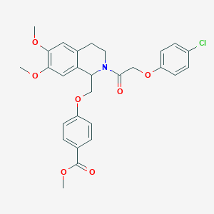 molecular formula C28H28ClNO7 B11205012 Methyl 4-((2-(2-(4-chlorophenoxy)acetyl)-6,7-dimethoxy-1,2,3,4-tetrahydroisoquinolin-1-yl)methoxy)benzoate 