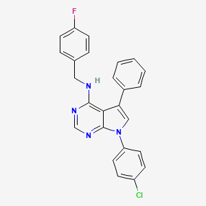 molecular formula C25H18ClFN4 B11205025 7-(4-chlorophenyl)-N-(4-fluorobenzyl)-5-phenyl-7H-pyrrolo[2,3-d]pyrimidin-4-amine 