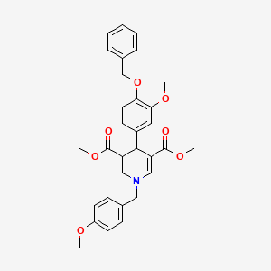 molecular formula C31H31NO7 B11205083 Dimethyl 4-[4-(benzyloxy)-3-methoxyphenyl]-1-(4-methoxybenzyl)-1,4-dihydropyridine-3,5-dicarboxylate 