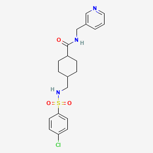 molecular formula C20H24ClN3O3S B11205095 4-({[(4-chlorophenyl)sulfonyl]amino}methyl)-N-(pyridin-3-ylmethyl)cyclohexanecarboxamide 