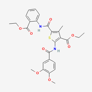 molecular formula C27H28N2O8S B11205212 Ethyl 2-{[(3,4-dimethoxyphenyl)carbonyl]amino}-5-{[2-(ethoxycarbonyl)phenyl]carbamoyl}-4-methylthiophene-3-carboxylate 
