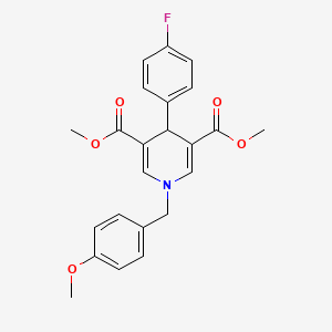 molecular formula C23H22FNO5 B11205301 Dimethyl 4-(4-fluorophenyl)-1-(4-methoxybenzyl)-1,4-dihydropyridine-3,5-dicarboxylate 