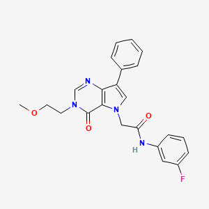 molecular formula C23H21FN4O3 B11205533 N-(3-fluorophenyl)-2-[3-(2-methoxyethyl)-4-oxo-7-phenyl-3,4-dihydro-5H-pyrrolo[3,2-d]pyrimidin-5-yl]acetamide 