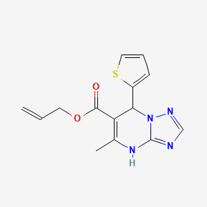 molecular formula C14H14N4O2S B11205804 Prop-2-en-1-yl 5-methyl-7-(thiophen-2-yl)-4,7-dihydro[1,2,4]triazolo[1,5-a]pyrimidine-6-carboxylate 