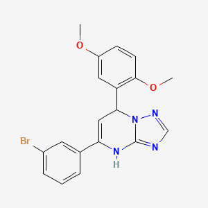 molecular formula C19H17BrN4O2 B11205828 5-(3-Bromophenyl)-7-(2,5-dimethoxyphenyl)-4,7-dihydro[1,2,4]triazolo[1,5-a]pyrimidine 