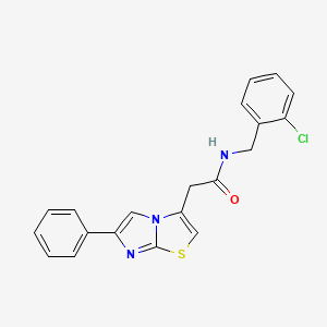 molecular formula C20H16ClN3OS B11205872 N-(2-chlorobenzyl)-2-(6-phenylimidazo[2,1-b]thiazol-3-yl)acetamide 