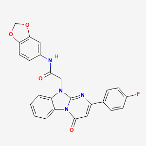 molecular formula C25H17FN4O4 B11205905 N-(1,3-benzodioxol-5-yl)-2-[2-(4-fluorophenyl)-4-oxopyrimido[1,2-a]benzimidazol-10(4H)-yl]acetamide 