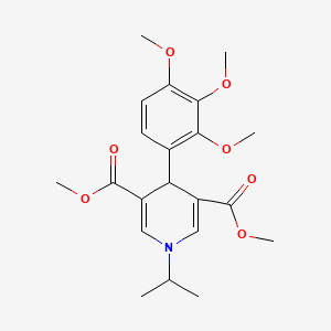 molecular formula C21H27NO7 B11206001 Dimethyl 1-(propan-2-yl)-4-(2,3,4-trimethoxyphenyl)-1,4-dihydropyridine-3,5-dicarboxylate 
