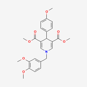 molecular formula C25H27NO7 B11206162 Dimethyl 1-(3,4-dimethoxybenzyl)-4-(4-methoxyphenyl)-1,4-dihydropyridine-3,5-dicarboxylate 