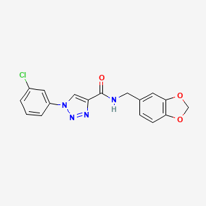 molecular formula C17H13ClN4O3 B11206183 N-(1,3-benzodioxol-5-ylmethyl)-1-(3-chlorophenyl)-1H-1,2,3-triazole-4-carboxamide 