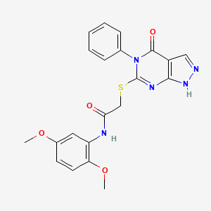 molecular formula C21H19N5O4S B11206354 N-(2,5-dimethoxyphenyl)-2-[(4-oxo-5-phenyl-4,5-dihydro-1H-pyrazolo[3,4-d]pyrimidin-6-yl)sulfanyl]acetamide 