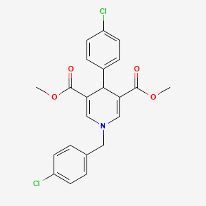 molecular formula C22H19Cl2NO4 B11206365 Dimethyl 1-(4-chlorobenzyl)-4-(4-chlorophenyl)-1,4-dihydropyridine-3,5-dicarboxylate 
