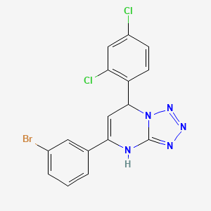 molecular formula C16H10BrCl2N5 B11206447 5-(3-Bromophenyl)-7-(2,4-dichlorophenyl)-4,7-dihydrotetrazolo[1,5-a]pyrimidine 