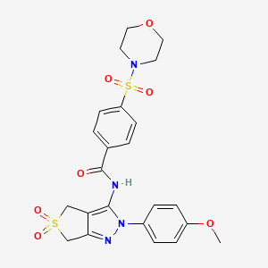 molecular formula C23H24N4O7S2 B11206468 N-[2-(4-methoxyphenyl)-5,5-dioxido-2,6-dihydro-4H-thieno[3,4-c]pyrazol-3-yl]-4-(morpholin-4-ylsulfonyl)benzamide 