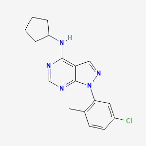 molecular formula C17H18ClN5 B11206635 1-(5-chloro-2-methylphenyl)-N-cyclopentyl-1H-pyrazolo[3,4-d]pyrimidin-4-amine 
