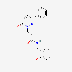 molecular formula C21H21N3O3 B11206824 N-(2-methoxybenzyl)-3-(6-oxo-3-phenylpyridazin-1(6H)-yl)propanamide 