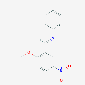 molecular formula C14H12N2O3 B011211 Aniline, N-(2-methoxy-5-nitrobenzylidene)- CAS No. 19652-31-4