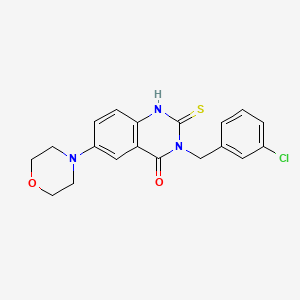 molecular formula C19H18ClN3O2S B11211690 3-(3-chlorobenzyl)-6-morpholino-2-thioxo-2,3-dihydroquinazolin-4(1H)-one 