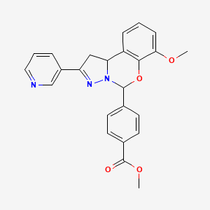 molecular formula C24H21N3O4 B11211891 Methyl 4-[7-methoxy-2-(pyridin-3-yl)-1,10b-dihydropyrazolo[1,5-c][1,3]benzoxazin-5-yl]benzoate 