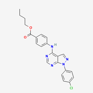 molecular formula C22H20ClN5O2 B11212003 butyl 4-{[1-(4-chlorophenyl)-1H-pyrazolo[3,4-d]pyrimidin-4-yl]amino}benzoate 