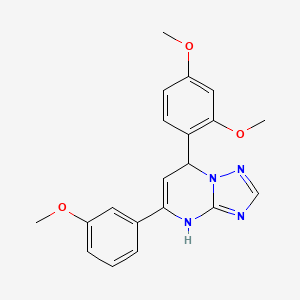 molecular formula C20H20N4O3 B11212226 7-(2,4-Dimethoxyphenyl)-5-(3-methoxyphenyl)-4,7-dihydro[1,2,4]triazolo[1,5-a]pyrimidine 