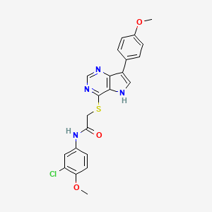 molecular formula C22H19ClN4O3S B11212349 N-(3-chloro-4-methoxyphenyl)-2-{[7-(4-methoxyphenyl)-5H-pyrrolo[3,2-d]pyrimidin-4-yl]sulfanyl}acetamide 