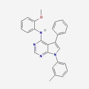 molecular formula C26H22N4O B11212385 N-(2-methoxyphenyl)-7-(3-methylphenyl)-5-phenyl-7H-pyrrolo[2,3-d]pyrimidin-4-amine 