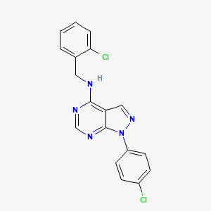 molecular formula C18H13Cl2N5 B11212393 1-(4-chlorophenyl)-N-[(2-chlorophenyl)methyl]-1H-pyrazolo[3,4-d]pyrimidin-4-amine 