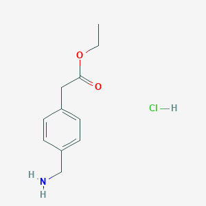 molecular formula C11H16ClNO2 B112124 Ethyl 2-(4-(aminomethyl)phenyl)acetate hydrochloride CAS No. 17841-69-9