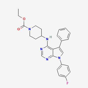 molecular formula C26H26FN5O2 B11212400 ethyl 4-{[7-(4-fluorophenyl)-5-phenyl-7H-pyrrolo[2,3-d]pyrimidin-4-yl]amino}piperidine-1-carboxylate 
