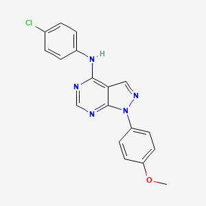 molecular formula C18H14ClN5O B11212524 (4-Chlorophenyl)[1-(4-methoxyphenyl)pyrazolo[4,5-e]pyrimidin-4-yl]amine 