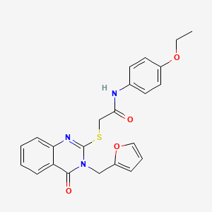 molecular formula C23H21N3O4S B11212616 N-(4-ethoxyphenyl)-2-{[3-(furan-2-ylmethyl)-4-oxo-3,4-dihydroquinazolin-2-yl]sulfanyl}acetamide 