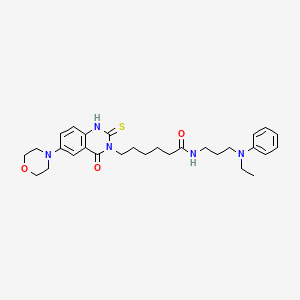 molecular formula C29H39N5O3S B11212654 N-(3-(ethyl(phenyl)amino)propyl)-6-(6-morpholino-4-oxo-2-thioxo-1,2-dihydroquinazolin-3(4H)-yl)hexanamide 