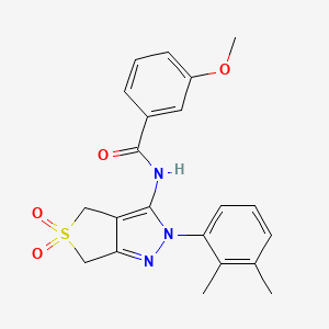 molecular formula C21H21N3O4S B11212657 N-(2-(2,3-dimethylphenyl)-5,5-dioxido-4,6-dihydro-2H-thieno[3,4-c]pyrazol-3-yl)-3-methoxybenzamide 
