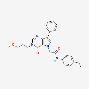 molecular formula C26H28N4O3 B11212841 N-(4-ethylphenyl)-2-[3-(3-methoxypropyl)-4-oxo-7-phenyl-3,4-dihydro-5H-pyrrolo[3,2-d]pyrimidin-5-yl]acetamide 
