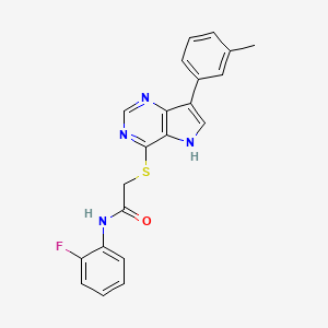 molecular formula C21H17FN4OS B11212878 N-(2-fluorophenyl)-2-{[7-(3-methylphenyl)-5H-pyrrolo[3,2-d]pyrimidin-4-yl]sulfanyl}acetamide 