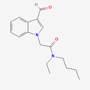 molecular formula C17H22N2O2 B11212893 N-butyl-N-ethyl-2-(3-formyl-1H-indol-1-yl)acetamide 