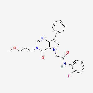 molecular formula C24H23FN4O3 B11213072 N-(2-fluorophenyl)-2-[3-(3-methoxypropyl)-4-oxo-7-phenyl-3,4-dihydro-5H-pyrrolo[3,2-d]pyrimidin-5-yl]acetamide 