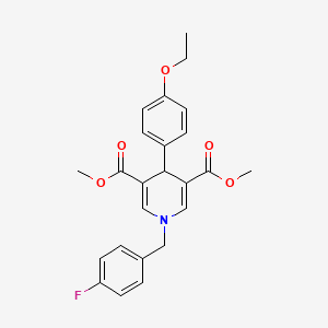 molecular formula C24H24FNO5 B11213172 Dimethyl 4-(4-ethoxyphenyl)-1-(4-fluorobenzyl)-1,4-dihydropyridine-3,5-dicarboxylate 