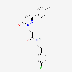 molecular formula C22H22ClN3O2 B11213340 N-[2-(4-chlorophenyl)ethyl]-3-[3-(4-methylphenyl)-6-oxopyridazin-1(6H)-yl]propanamide 