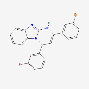 molecular formula C22H15BrFN3 B11213365 2-(3-Bromophenyl)-4-(3-fluorophenyl)-1,4-dihydropyrimido[1,2-a]benzimidazole 