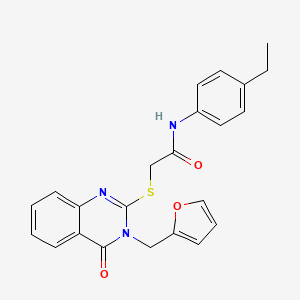 molecular formula C23H21N3O3S B11213450 N-(4-ethylphenyl)-2-{[3-(furan-2-ylmethyl)-4-oxo-3,4-dihydroquinazolin-2-yl]sulfanyl}acetamide 