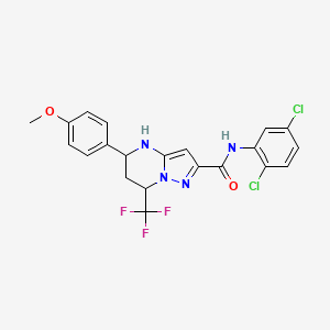 molecular formula C21H17Cl2F3N4O2 B11213459 N-(2,5-dichlorophenyl)-5-(4-methoxyphenyl)-7-(trifluoromethyl)-4,5,6,7-tetrahydropyrazolo[1,5-a]pyrimidine-2-carboxamide 