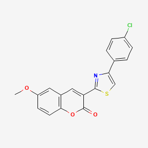 molecular formula C19H12ClNO3S B11213538 3-[4-(4-chlorophenyl)-1,3-thiazol-2-yl]-6-methoxy-2H-chromen-2-one 