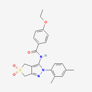 molecular formula C22H23N3O4S B11213544 N-(2-(2,4-dimethylphenyl)-5,5-dioxido-4,6-dihydro-2H-thieno[3,4-c]pyrazol-3-yl)-4-ethoxybenzamide 
