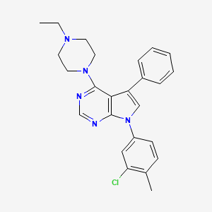 molecular formula C25H26ClN5 B11213623 7-(3-chloro-4-methylphenyl)-4-(4-ethylpiperazin-1-yl)-5-phenyl-7H-pyrrolo[2,3-d]pyrimidine 